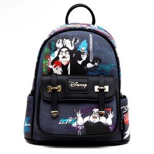 WondaPop Disney Villains Pop Art Mini Backpack in Black. Limited Edition. NWT!
